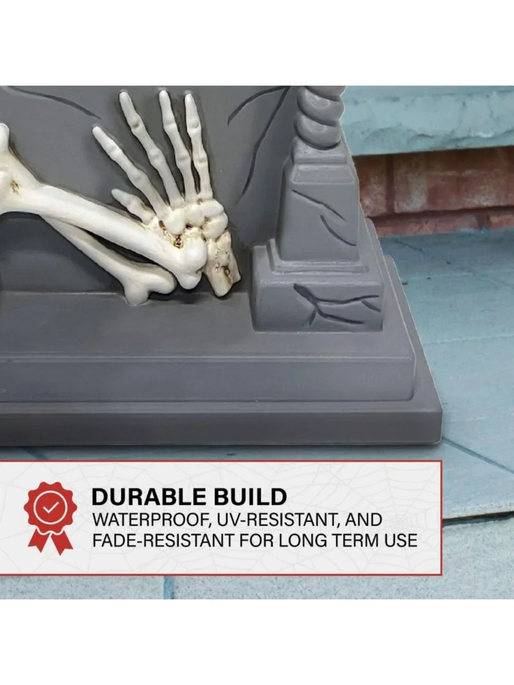 Light-Up 2-Ft Halloween Skeleton Tombstone Blow Mold - Spooky Decor for Parties